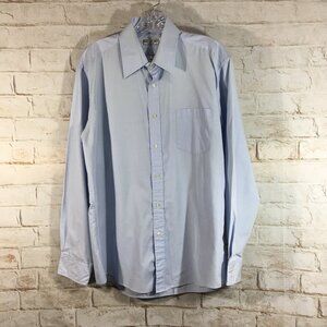 Yves Saint Laurent Dress Shirt Men Size 16 1/2 34-35 Button Up Long Sleeve Blue